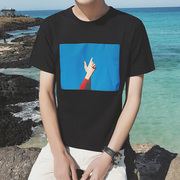 Rắn màu nam mùa hè ngắn tay t-shirt Hàn Quốc high school junior học sinh trung học 14 xu hướng 16-year-old thanh niên quần áo đẹp trai