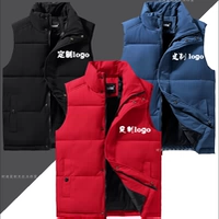 Демисезонный жилет с пухом для работы, набивка пером, делается под заказ, с печатью вашего логотипа