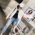 Áo khoác ngắn xã hội nữ mùa xuân mùa thu 2018 ngắn Hàn Quốc phiên bản mới ngắn giản dị đồng phục bóng chày chiếc áo đan len áo khoác Áo khoác ngắn