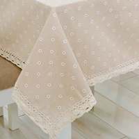 Khăn trải bàn bằng vải cotton và khăn trải bàn kiểu Nhật nhỏ sân vườn nhỏ cà phê bàn ​​tròn bàn ăn bằng vải lanh hình chữ nhật khăn trải bàn hình vuông khăn trải bàn văn phòng