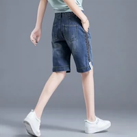 Штаны, летняя тонкая джинсовая юбка, шорты, джинсы для отдыха, свободный крой, высокая талия