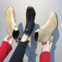 Mùa thu 2018 phiên bản Hàn Quốc mới của retro dày với giày cao gót Martin giày cao gót đinh tán hoang dã boot cao gót