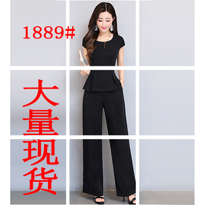 雪纺阔腿裤女神套装2018夏季新款韩版时尚收