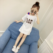 Quần áo trẻ em cô gái ngắn tay t-shirt 2018 mới cô gái nước ngoài cotton t-shirt mùa hè áo khoác thủy triều trẻ em mùa hè phụ nữ