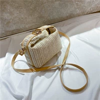 Плетеная универсальная соломенная небольшая сумка, барсетка, летняя сумка на одно плечо
