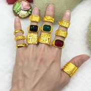 Nhẫn vàng nam Việt Nam Vàng 24K nữ trang sức chính hãng 999 Vàng nguyên chất mạ vàng nữ giả nhẫn vàng không phai