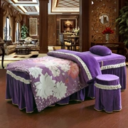 Châu Âu cao cấp denim bedspread vẻ đẹp thẩm mỹ viện generic dày ấm nhung tinh trải giường massage có thể được tùy chỉnh - Trang bị tấm
