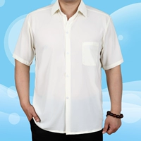 Летняя тонкая шелковая рубашка, для среднего возраста, большой размер