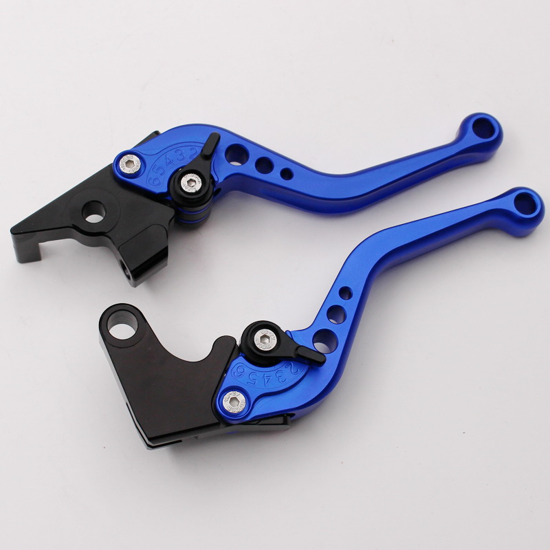 1 Pair Of Short Stalks, BlueFor Yamaha motorcycle FZ6 Modified parts FZ8 brake Handlebar FZ1 ox horn CNC Handle pull rod