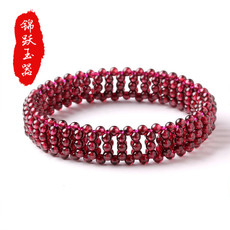 Украшения на руку 锦跃玉器 天然紫牙乌石榴石手链单圈手工编织水晶手排饰品礼物