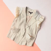 Cô gái hoang dã vest vest không tay cardigan áo khoác ren áo phù hợp với nhỏ phù hợp với trẻ em quần áo 2018 mùa hè áo trẻ em