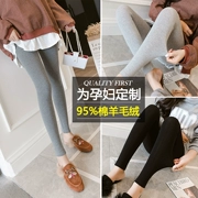 Quần legging bà bầu mặc ngoài 2019 quần cotton mới dành cho bà bầu chân quần nâng bụng xuân hè mặc quần bà bầu - Phụ nữ mang thai quần / quần bụng