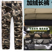 Quần yếm nam cộng với quần nhung độn kích thước lớn ngoài trời công sở thường xuyên quần dài nhiều túi ngụy trang chống quần quân đội