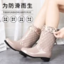 Phiên bản mới của Hàn Quốc về giày chống trượt cộng với nhung ấm cao dành cho học sinh giày cao gót chống thấm nước dành cho người lớn bán bọc giày đi mưa