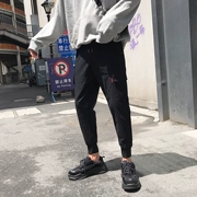 Mùa thu 2018 Nhật Bản cotton lỏng harem quần dụng cụ túi quần nam thanh niên chân đen quần xu hướng