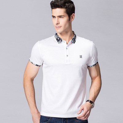 Một hai màu cắt tiêu chuẩn nam ngắn tay t-shirt mùa hè phần mỏng bầu không khí đơn giản thoải mái thở trẻ POLO áo sơ mi áo polo nam đẹp Polo