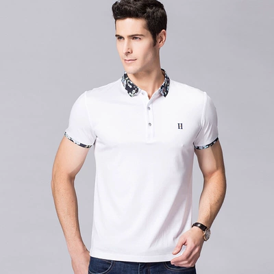 Một hai màu cắt tiêu chuẩn nam ngắn tay t-shirt mùa hè phần mỏng bầu không khí đơn giản thoải mái thở trẻ POLO áo sơ mi áo polo nam đẹp Polo