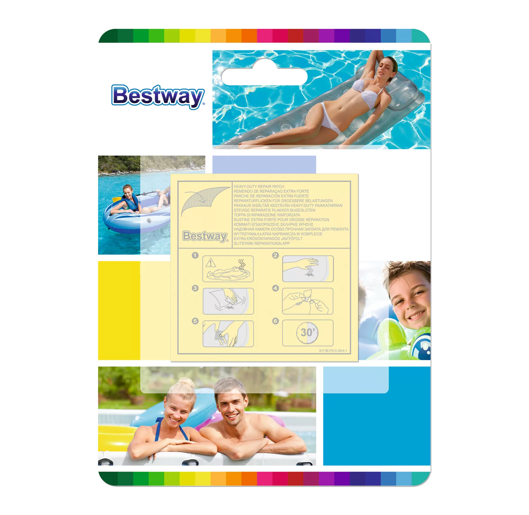 Гарантия подлинности Bestway, прочная ремонтная клейкая бумажная паста, 10 штук, 42,3 см², подходит для изделий с надувными элементами