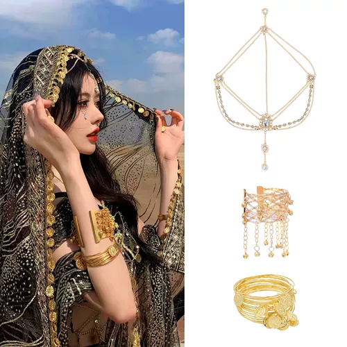 Золотой аксессуар для волос для принцессы, стиль бохо