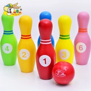 2-3-4-8 tuổi trẻ em của bowling đồ chơi thiết lập màu xanh lá cây bằng gỗ lớn bé trò chơi cha mẹ và con hoạt động quà tặng