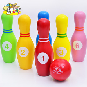 2-3-4-8 tuổi trẻ em của bowling đồ chơi thiết lập màu xanh lá cây bằng gỗ lớn bé trò chơi cha mẹ và con hoạt động quà tặng Bộ bóng Bowling kid 