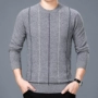 Áo len cashmere dành cho nam trung niên Áo len cổ tròn thành phố Ordos áo công sở nam
