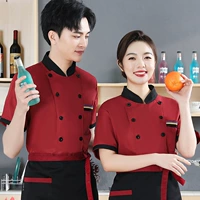 (Одиночный верх) Красный с коротким рукавом