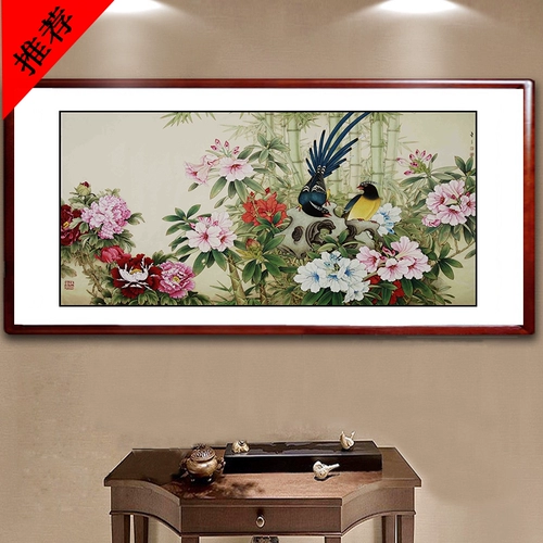 SU Embroidery DIY KIT Junior Peony Cuizhu Abuspicious Double Bird Рисунок 35*65 с гостиной спальни для спальни.