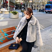 Mùa đông 2017 new fox fur ngắn ve áo lông thường dày lông thời trang Hàn Quốc đa năng áo khoác