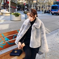 Mùa đông 2017 new fox fur ngắn ve áo lông thường dày lông thời trang Hàn Quốc đa năng áo khoác áo lông đẹp