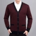 Áo len dài tay vest nam cashmere vest nam v-cổ trung niên và vest già đan cộng với nhung dày và áo len béo - Áo len Cashmere Áo len Cashmere