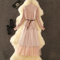 Платье, комплект, удерживающий тепло трикотажный лонгслив, свитер, юбка