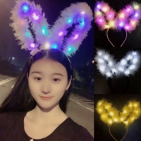 Длинный плюшевый кролик с подсветкой, цоколь, аксессуар для волос, новая коллекция