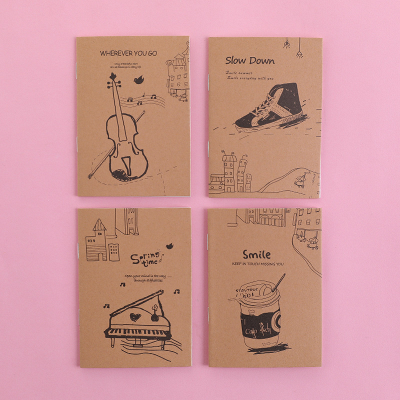 1. Retro NotebookWith you Stationery Little book Cartoon Notepad Soft copy kindergarten pupil prize Little gift gift
