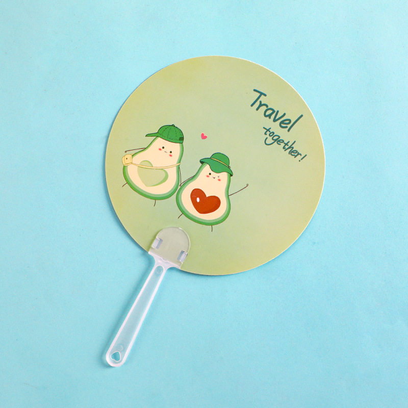 Avocadosummer cool and refreshing originality Cartoon hold Small fan With you Portable Small round fan lovely Mini children Hand shake Fan