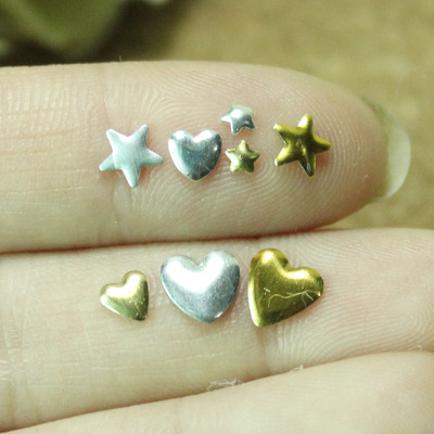 taobao agent Feiwu Handmade DIY 1 yuan 20 super mini-gold silver 3-5mm pentagram 4-6mm love stickers