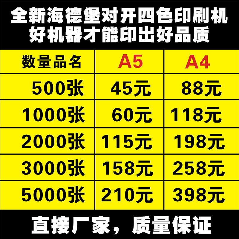 双面彩色宣传单页a4印制说明书印刷a3单张三折页制作小a5彩页打印 淘宝网