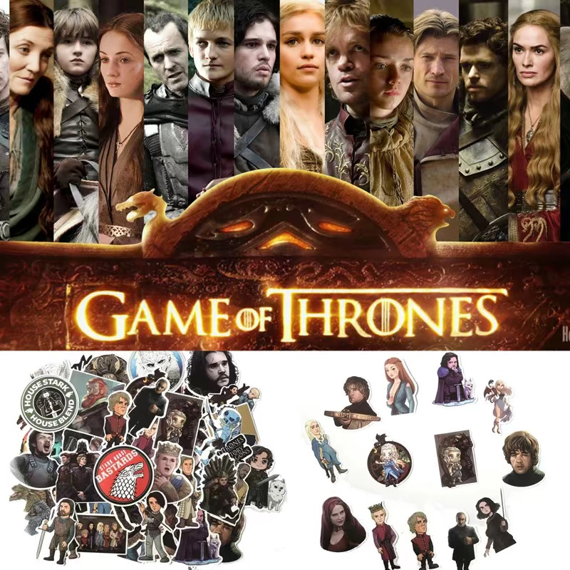 61 miếng dán sáng tạo cá nhân Game of Thrones máy tính xách tay vali ván trượt tủ lạnh dán vali xe - Game Nhân vật liên quan