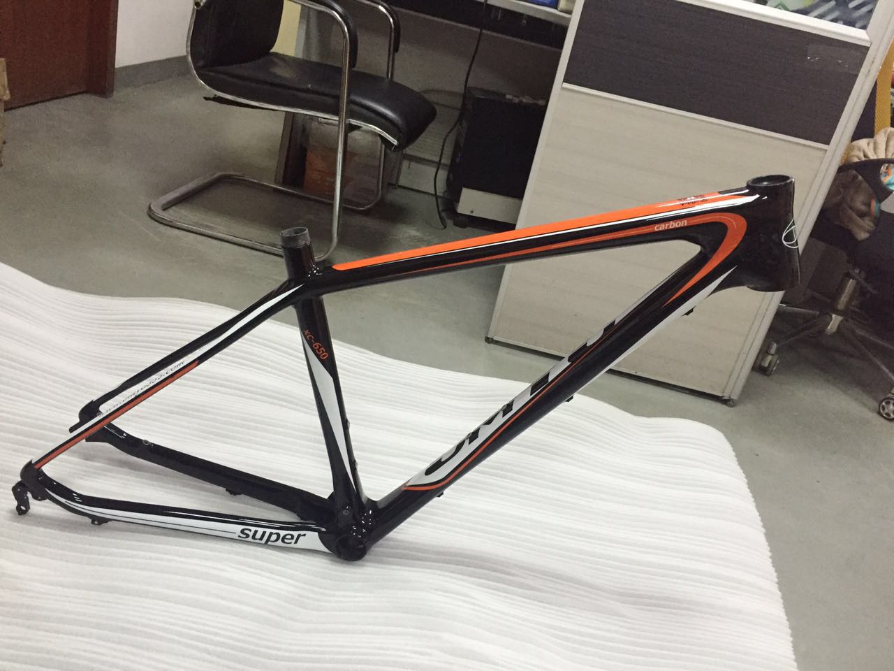 black mountain bike frame