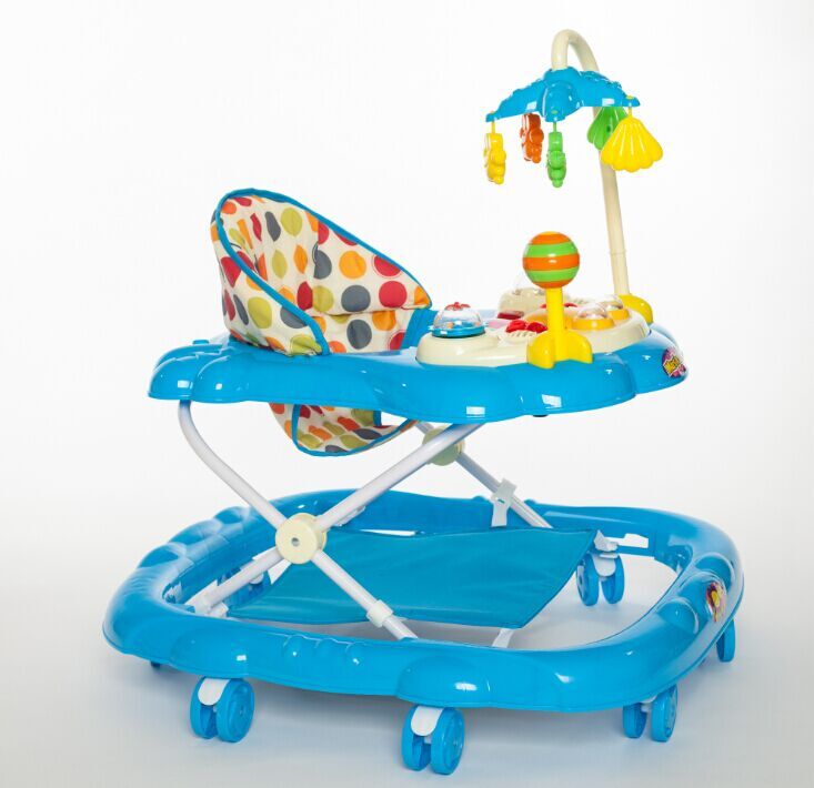 Standard Blue + Foot Pad2021 baby carriage Boys and girls Walkers newborn bb baby walk vehicle child With music Starting car