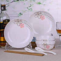 Красочные сны 2 миски, 2 тарелки, 2 ложки и 2 палочки для еды