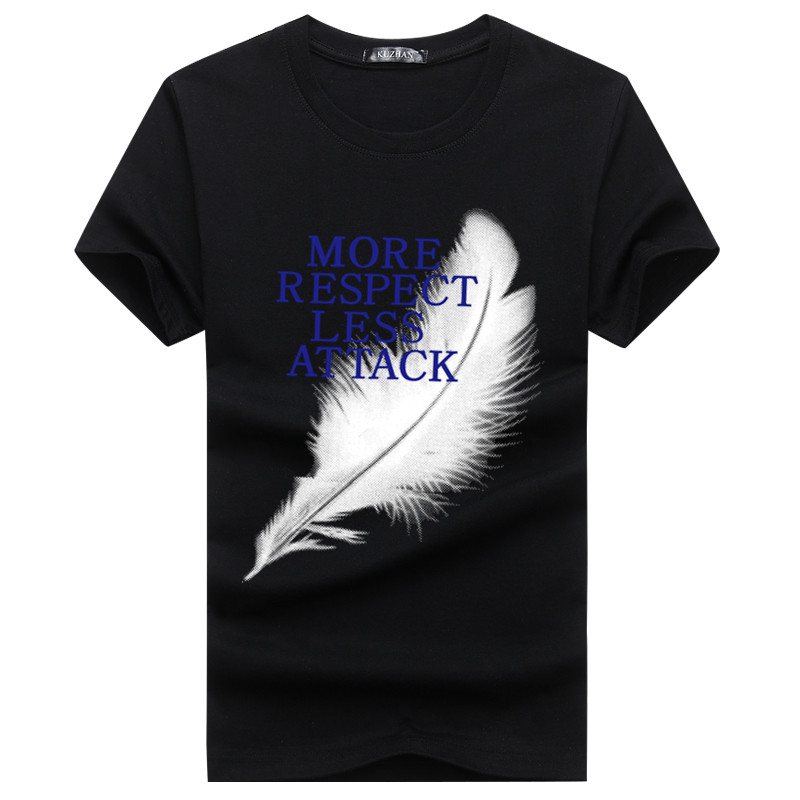 The Feathers Are Blacknew pattern personality Chinese style Dragon printing Crew neck man Short sleeve T-shirt easy Big size cotton summer Fat guy men's wear Tide t