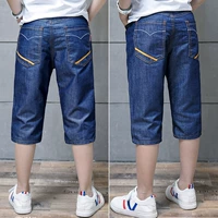 Trai quần short mùa hè mỏng bảy quần trong quần trẻ em lớn cotton lỏng giản dị ống túm quần jeans quần denim bé gái xuân hè