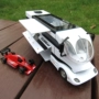 Mô hình hợp kim mô phỏng đồ chơi RV hai tầng xe buýt kéo lại xe mô hình xe đua mở cửa quà tặng bé trai - Chế độ tĩnh đồ chơi bé trai