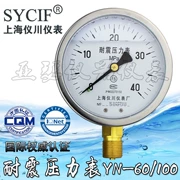 Đồng hồ đo áp suất địa chấn YN60/100 áp suất dầu, áp suất nước, áp suất không khí, đồng hồ đo áp suất thủy lực 0-1/1.6/2.5/40mpa
