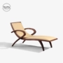 Gỗ óc chó Bắc Âu đen chaise longue ghế da tối giản ghế gỗ rắn đơn sofa thiết kế nội thất - Đồ nội thất thiết kế ghế sofa giá rẻ