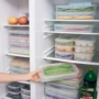 Heart IKEA tủ lạnh lưu trữ hộp hình chữ nhật cá và tôm tươi đóng dấu hộp tủ lạnh hộp lưu trữ tủ lạnh lò vi sóng nhà - Đồ bảo quản hộp nhựa đựng trái cây