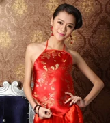 Tạp dề nữ phong cách cổ điển tòa án cổ điển Trung Quốc gói phụ nữ người lớn gợi cảm cổ điển màu đỏ tạp dề set sling - Bellyband