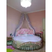 Rèm trampoline Hàn Quốc đôi công chúa màu hồng sợi giường cao cấp yarn sợi trang trí 幔 với khung giường - Bed Skirts & Valances