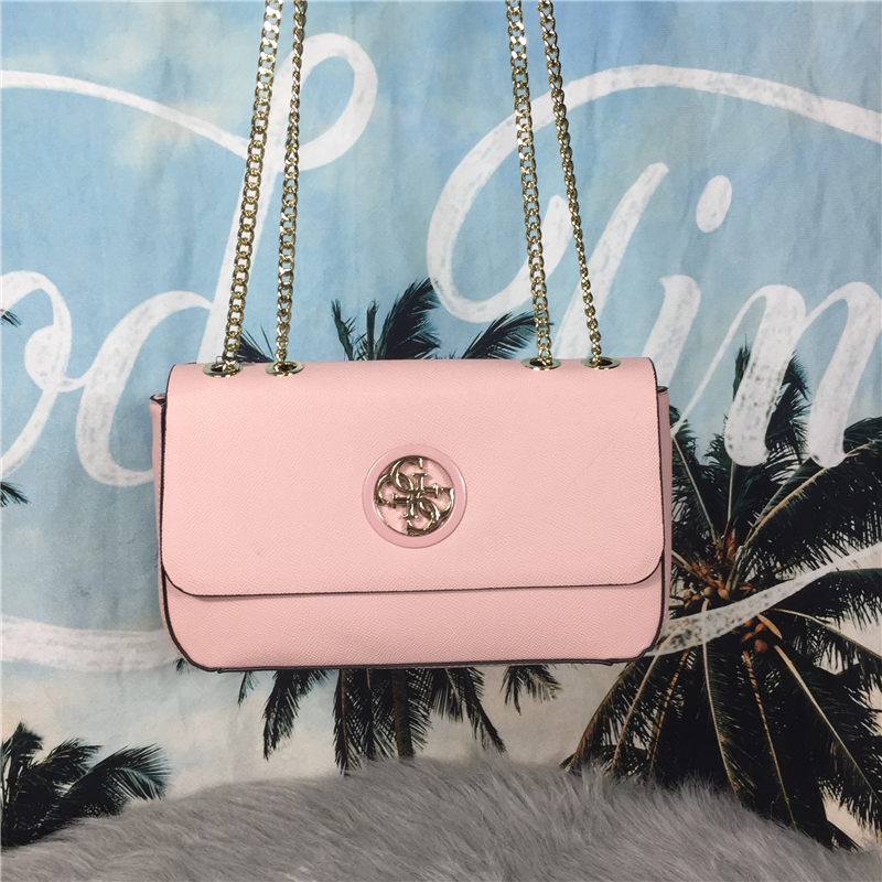 PinkG family Export foreign trade fashion Small square bag Metal circular G word decorate Flap chain One shoulder Oblique span portable Female bag